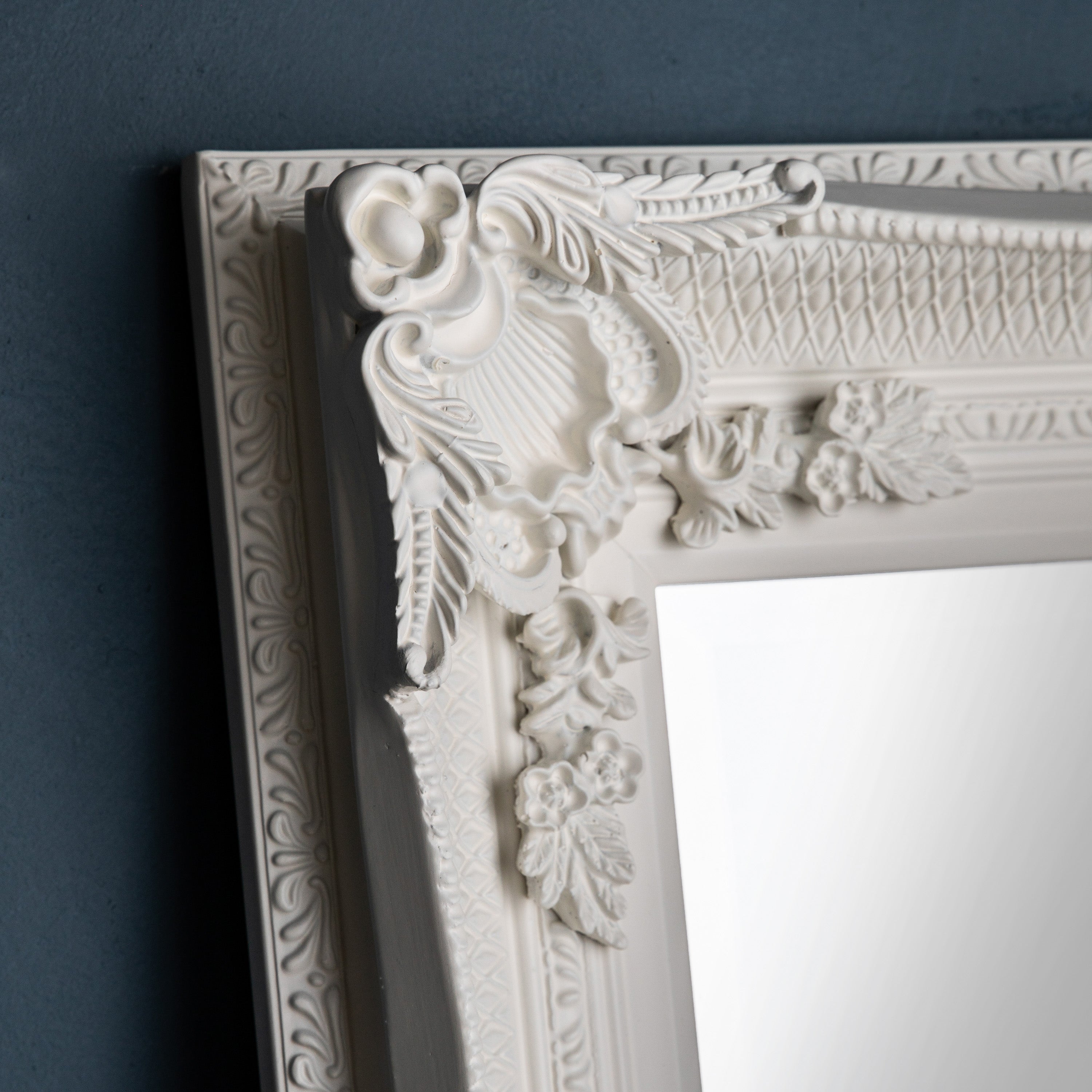 Alcott Baroque Vintage Cream Full Length Leaner Mirror